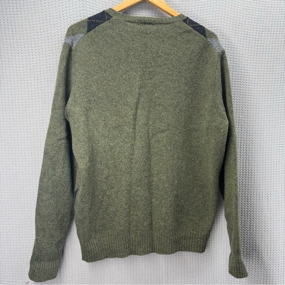 J Crew Men's Argyle Sweater Gray Green 100% Lambs Wool Pullover Men Size XL - Picture 6 of 8